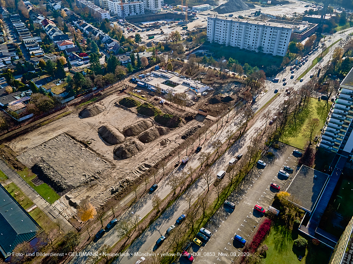 09.11.2020 - Baustelle der neuen Grundschule am Karl-Marx-Ring in Neuperlach